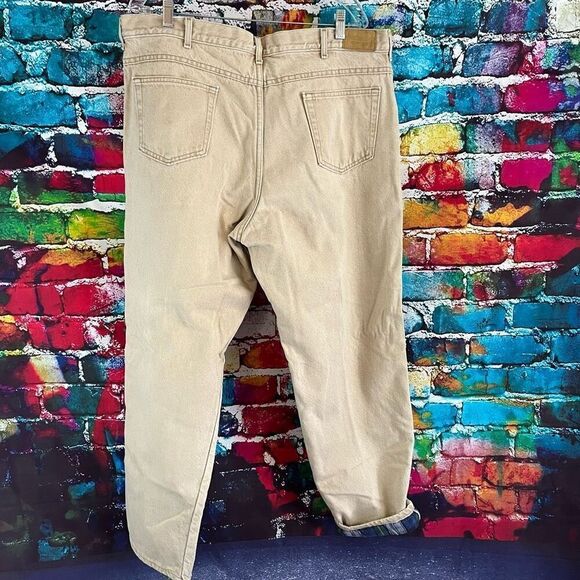 Vintage L.L. Bean Flannel Lined  Jeans Mens Size 42X32 Union Made - Picture 5 of 8